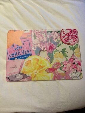 Apple MacBook Pro Case Skin - Floral Lemon Pink Design